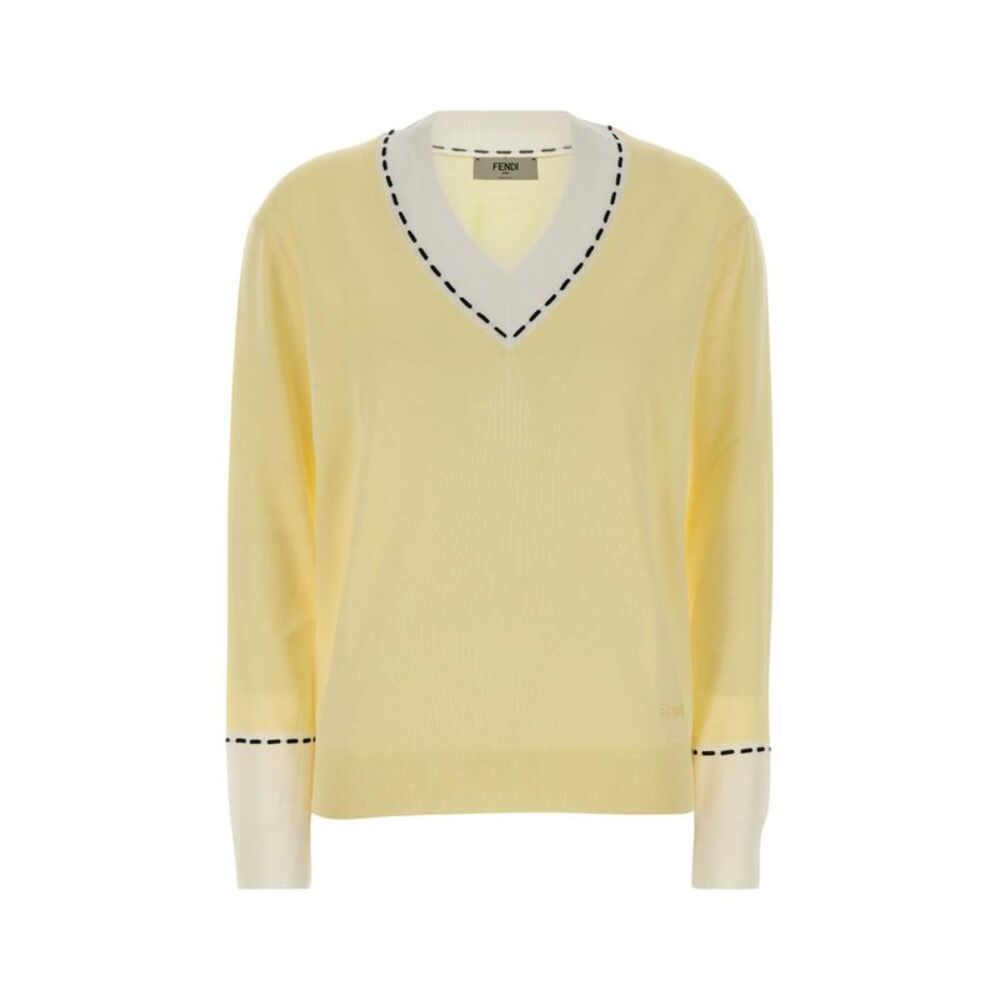 Fendi Women Yellow Wool Blend Sweater